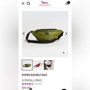 SCOUT Puffer Sun Belt Bag Green Crossbody Fanny Pack Adjustable Strap